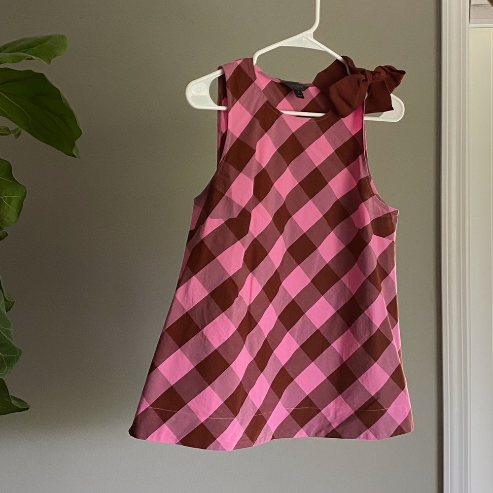 J. Crew | Pink & Brown Buffalo Plaid Tank Top
